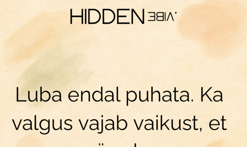 Väike meeldetuletus valguselt