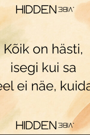 Sõnum sulle, kes sa täna otsid kindlust